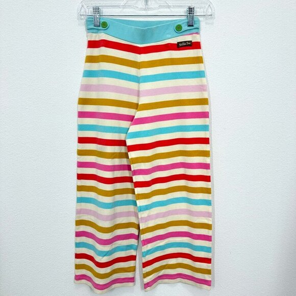 Matilda Jane Colorful Striped Wide Leg Capri Sweatpants Loungewear Comfort - Picture 1 of 4